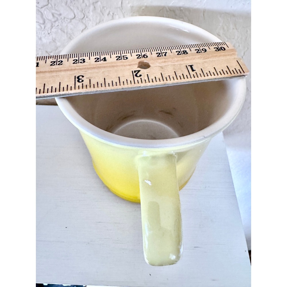 Le Creuset Yellow Ombre Stoneware Coffee Mug 12oz Triple Ring Ceramic Cup - Picture 8 of 10